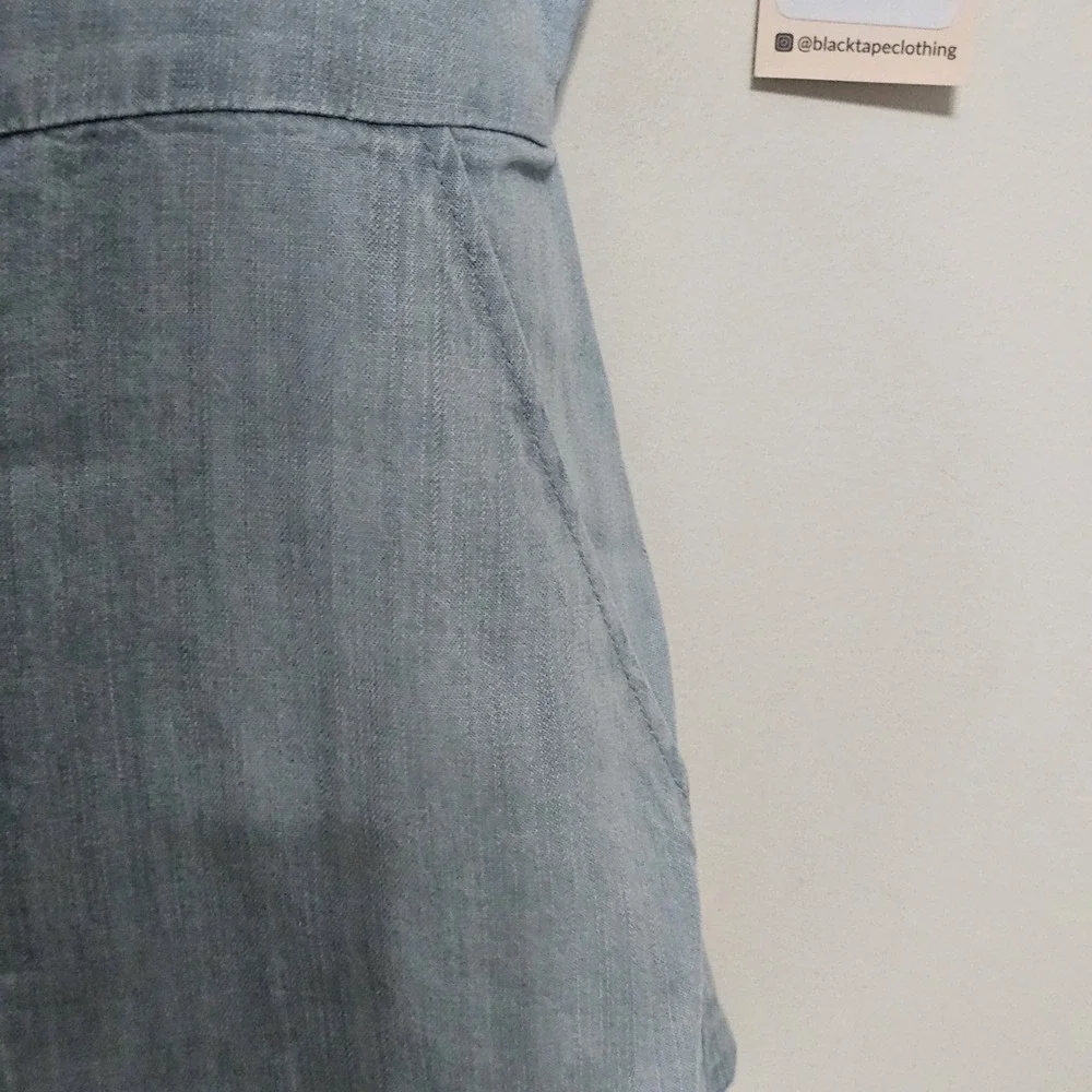 Dex Women's Dress Plus Size X Fits 14/14W/Large Denim Blue Pocket Sleeveless 314